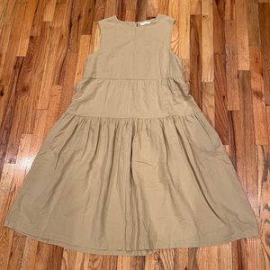 micaela Greg linen tier dress with pockets